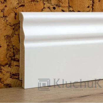 Плинтус Kluchuk MDF Волна RAL 9003 100х12х2000 Белый MDFV100