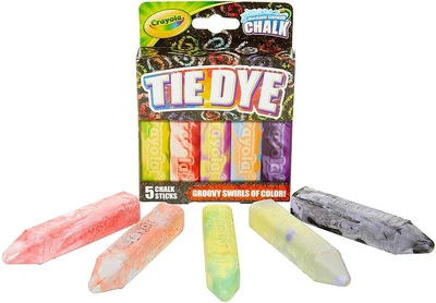 Крейда 5 шт Crayola Washable Tie Dye Sidewalk Chalk для малювання на асвальті, мольберті (03-5800) B00PY47F50