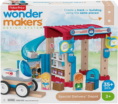 Дерев'яний конструктор Fisher-Price Wonder Makers Design System Special Delivery Depot 35 деталей (GFJ14)