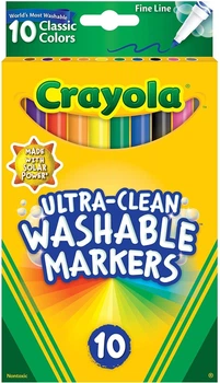Набір фломастерів Crayola Ultra-Clean Washable Markers, Fine Line 10 штук (58-7852)