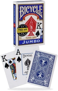 Игральные карты Bicycle Jumbo Playing Cards - Blue (B08P4VHVK8)