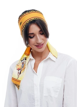Галстук Твилли авторский MyScarf one size желтый с принтом