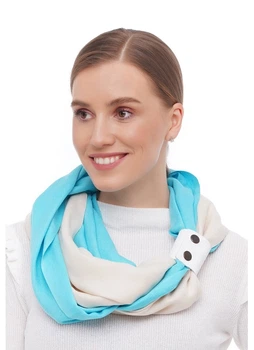 Шарф-снуд жіночий Мілан MyScarf зимовий one size білий і блакитний