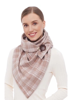Шарф "Единбург" жіночий великий MyScarf теплий бежева клітка