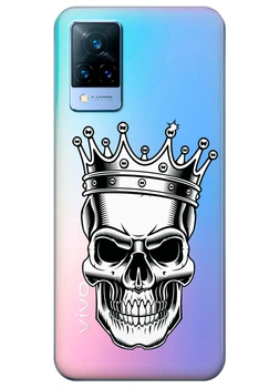 Прозрачный силиконовый чехол iSwag для Vivo V21s с рисунком - Царский череп (ISVV21S67)