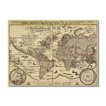 Винтажная карта Artel «Новая звезда Tabula Geographica Ac» 1 модуль 30х45 см