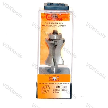 Фреза ГЛОБУС 1013 кромочная фигурная c нижним подшипником d8 D26 h30 R16