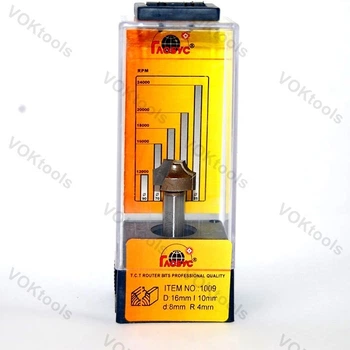 Фреза ГЛОБУС 1009 пазовая фасонная d8 D16 h10 R4