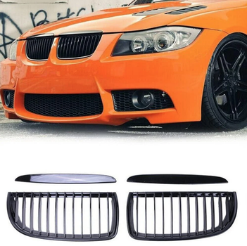 Решетки радиатора BMW E90 E91 бмв е90 е91 черный глянец однореберные дорестайл
