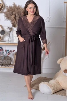 Халат батал MiaNaGreen Хш1112 3XL Коричневый