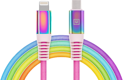 Кабель Real-El MFI PD USB Type C - Lightning Rainbow 1 м (EL123500054)