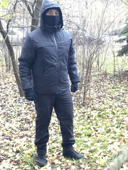 Костюм зимовий тактика ветровлагозащитный Pancer Protection чорний (54)