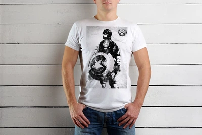 Футболка Just Print It Капітан Америка, S, біла
