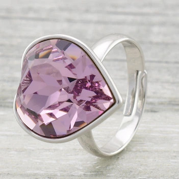 Кольцо Xuping с кристаллами Swarovski 11897 светло-розовый позолота Белое Золото16-18