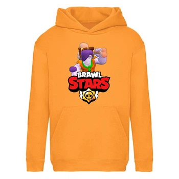 Худи детская Brawl Stars Frank Caveman (Бравл Старс Фрэнк Пещерный) оранжевая (BRS orn) 140 см