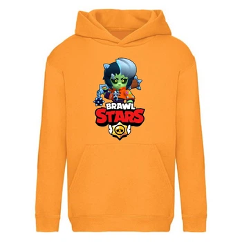 Худи детская Brawl Stars Bibi Zombie (Бравл Старс Биби Зомби) оранжевая (BRS orn) 116 см
