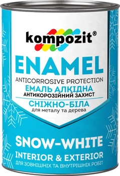 Эмаль алкидная Kompozit 2.8 кг Снежно-белый глянцевый (4823044500611)