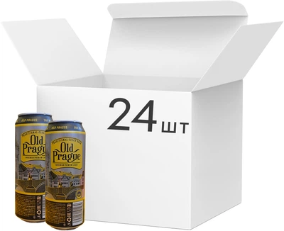 Упаковка пива Old Prague Bohemian Premium Lager светлое фильтрованное 4.8% 0.5 л x 24 шт (8594044191289D)