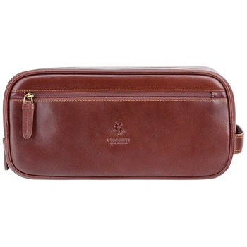 Мужской кожаный несессер-косметичка для путешествий Visconti MZ100 Naples (Italian Brown) коричневый