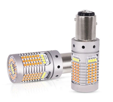 Двухцветная светодиодная лампа с цоколем 1157 BAY15d P21W/5 119SMD 2016 12V Белый Жёлтый с обманкой Avtoexpect (57958)