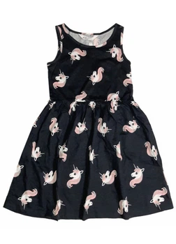 Платье H&M 122/128 Черный 0480572_единорг