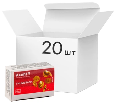 Набор кнопок Axent омедненных 20 пачек по 50 шт (4202-A) (4250266252057)