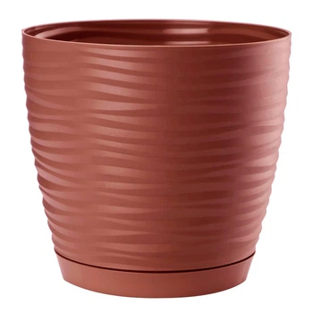 Горшок для цветов Form-Plastic Sahara мини-27 9,7 л марсала с подставкой (3042-057)