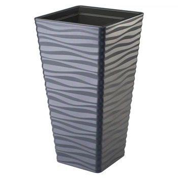 Горшок для цветов Form-Plastic Sahara Slim Квадро-40 антрацит со вставкой (3970-014)