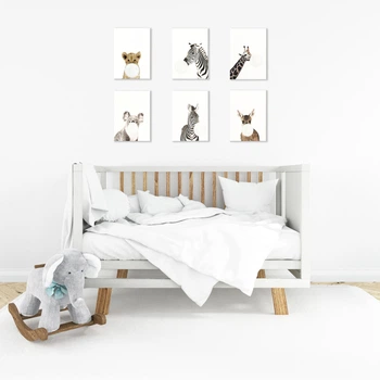 Комплект из 6-ти постеров Звери с жвачкой 250х350мм холст на подрамнике Frames Posters Decor