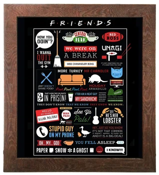 Постер "FRIENDS - фразочки" в рамке 325х360мм Frames Posters Decor