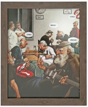 Постер "ВЕЧНЫЙ СПОР - BEATLES vs ROLLING STONES" в рамке 350х425мм Frames Posters Décor