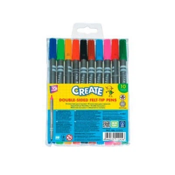 Фломастеры двухсторонние с кисточкой Create 10 цветов Cool for school CF-11215 Cool For School (CF-11215)