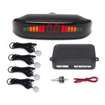 Парктронік з LED дисплеєм і датчиками паркування 4 шт Radar Car Pro Silver (D-2019090514)