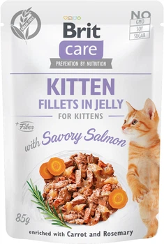 Mokra karma dla kotów BRIT Care Cat pouch z łososiem w galarecie 85 g (8595602540594)