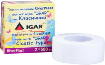 Пластир медичний Igar RiverPlast Класичний на бавовняній основі 2 см х 500 см (4820017606189)