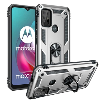 Ударостійкий чохол Shell Ring для Motorola Moto G20 Сріблястий
