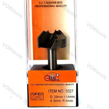 Фреза ГЛОБУС 1027 для розеток d8 D28 h14 R4