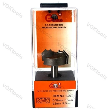 Фреза ГЛОБУС 1027 d8 D32 h16 R5 для розеток