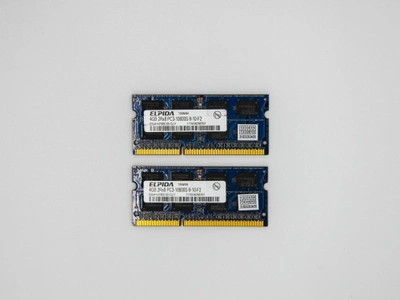 Оперативная память Elpida SODIMM 8Gb (2*4Gb) DDR3-1333MHz PC3-10600 CL9 (EBJ41UF8BCS0-DJ-F) Refurbished