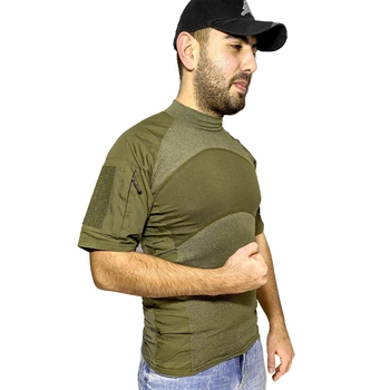 Тактическая футболка с коротким рукавом Lesko A424 Green L потоотводящая армейская камуфляжная (F_4253-12429)