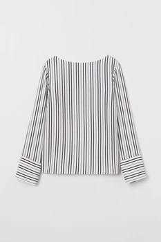 Блуза H&M 36 бело черный полоска 22057165489