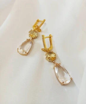 Серьги с фианитами Ksenija Vitali Golden Drop SB-00025