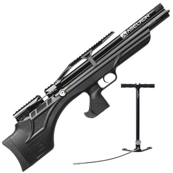 Пневматическая PCP винтовка Aselkon MX7-S Black кал. 4.5 + Насос Borner для PCP в подарок
