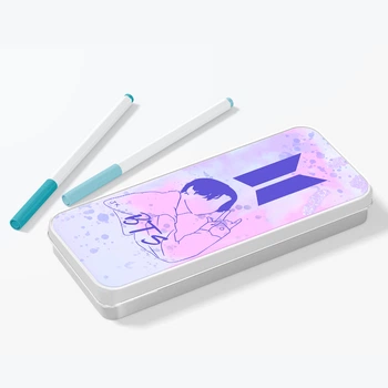 Пенал школьный металлический Чон Джонгук БТС (Jungkook BTS) (34408-3277-3) Серебристый