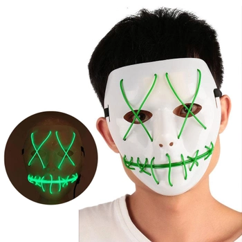 Неоновая Маска для вечеринок с подсветкой UFT LED Mask 1 Green