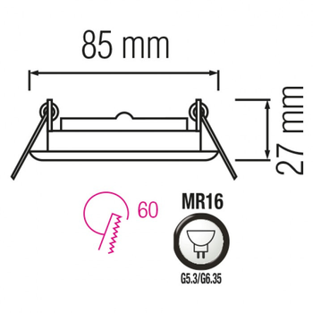 Светильник галогеновый поворотный MR16 GU5.3 220-240V d-85мм Orkide Horoz Electric белый