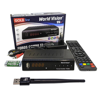 Комплект: ТВ-ресивер World Vision Foros Combo T2/S2/C + USB Wi-Fi адаптер