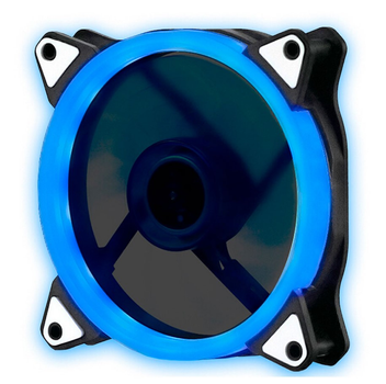 Кулер корпусной Voltronic sleeve fan 3pin + 4pin - 120мм, 12V, 1100об/мин, Blue, односторонний