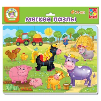 М'які пазли Vladi Toys А4 Ферма 24 елемента (VT1102-14)