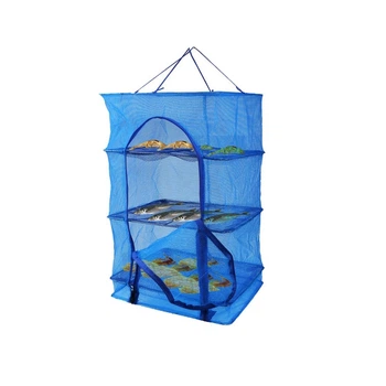 Сетка для сушки рыбы на 3 яруса (Синий) 34.5х34.5х68 см (1008654-Blue)
